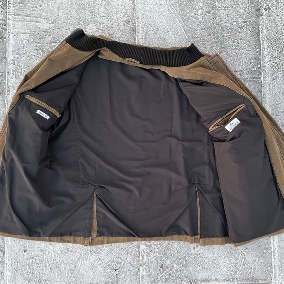Aigner Men Jacket Brown Cotton Winter Coat Style in Italy Front Zipper Size 56 - Picture 5 of 11